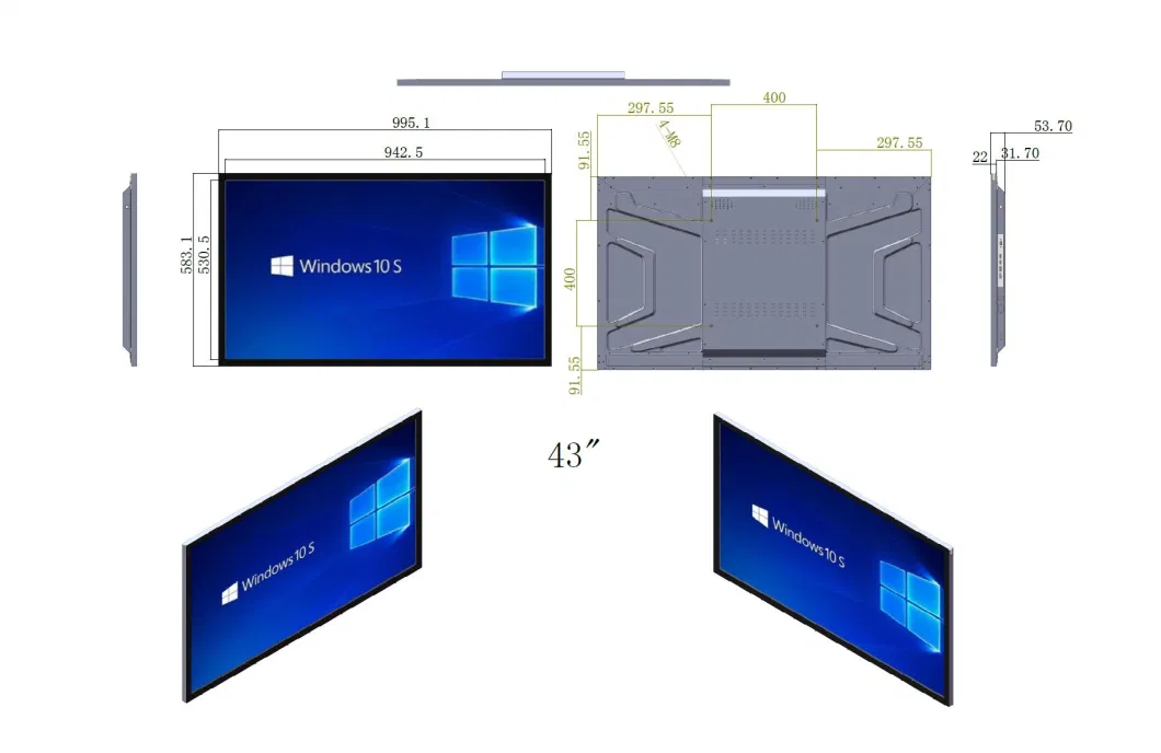 43 Inch New Product Advertising Digital Amoled Touch Screen Display